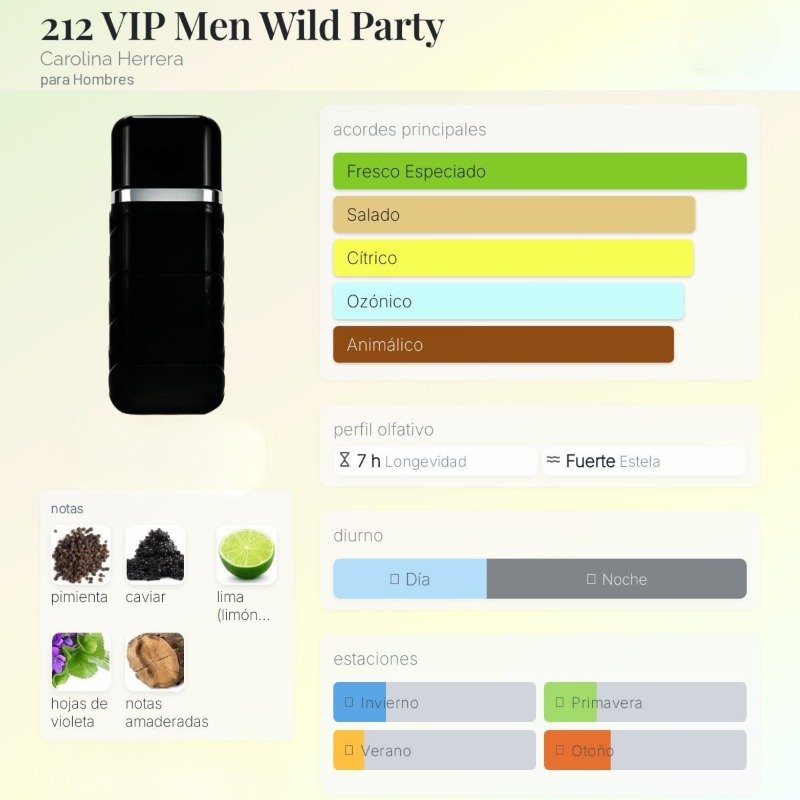 212 VIP Men Wild Party By Carolina Herrera Para Hombres - Image 2